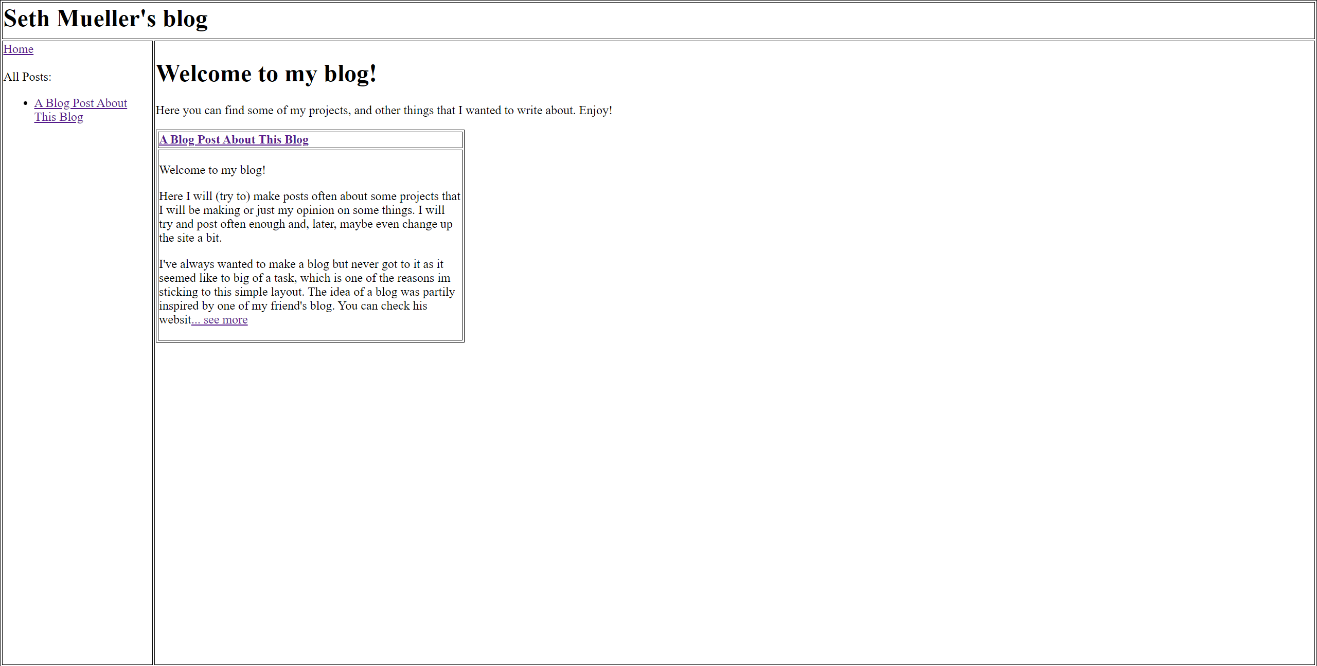 First version of the blog